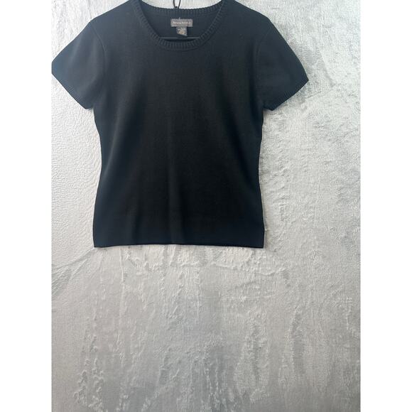 Banana Republic Black Short-Sleeve Cotton Sweater – Size L - Picture 4 of 6